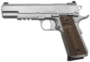 dan wesson specialist .45 acp stainless rail checkered front strap